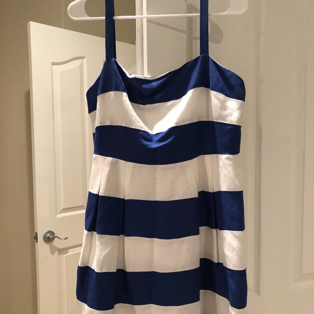Loft Blue and White Striped Dress